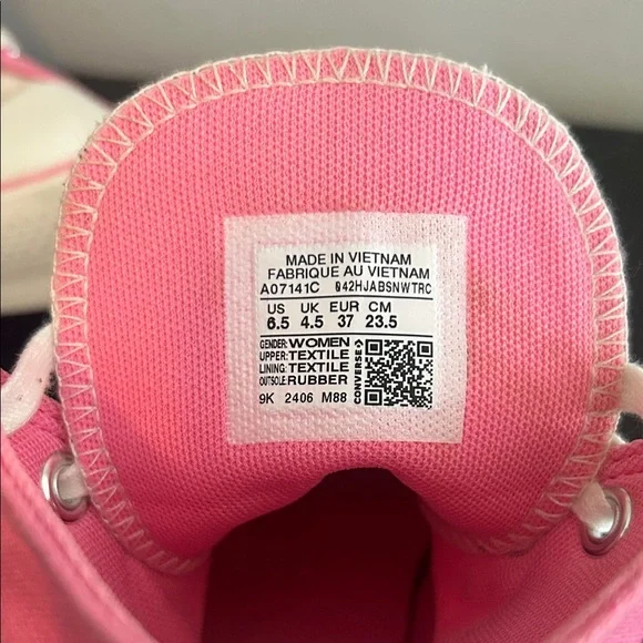 Converse Pink and White High-Top Sneakers - Picture 2 of 7